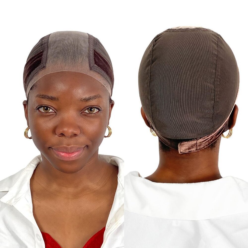 Wig Cap Lace Full Cap Non Slip Adjustable for Lace Front Wigs Brown/Black/Nude